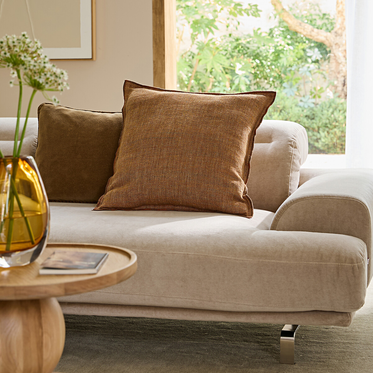 Housse de coussin lin tissé teint, Missia ambre, AM.PM