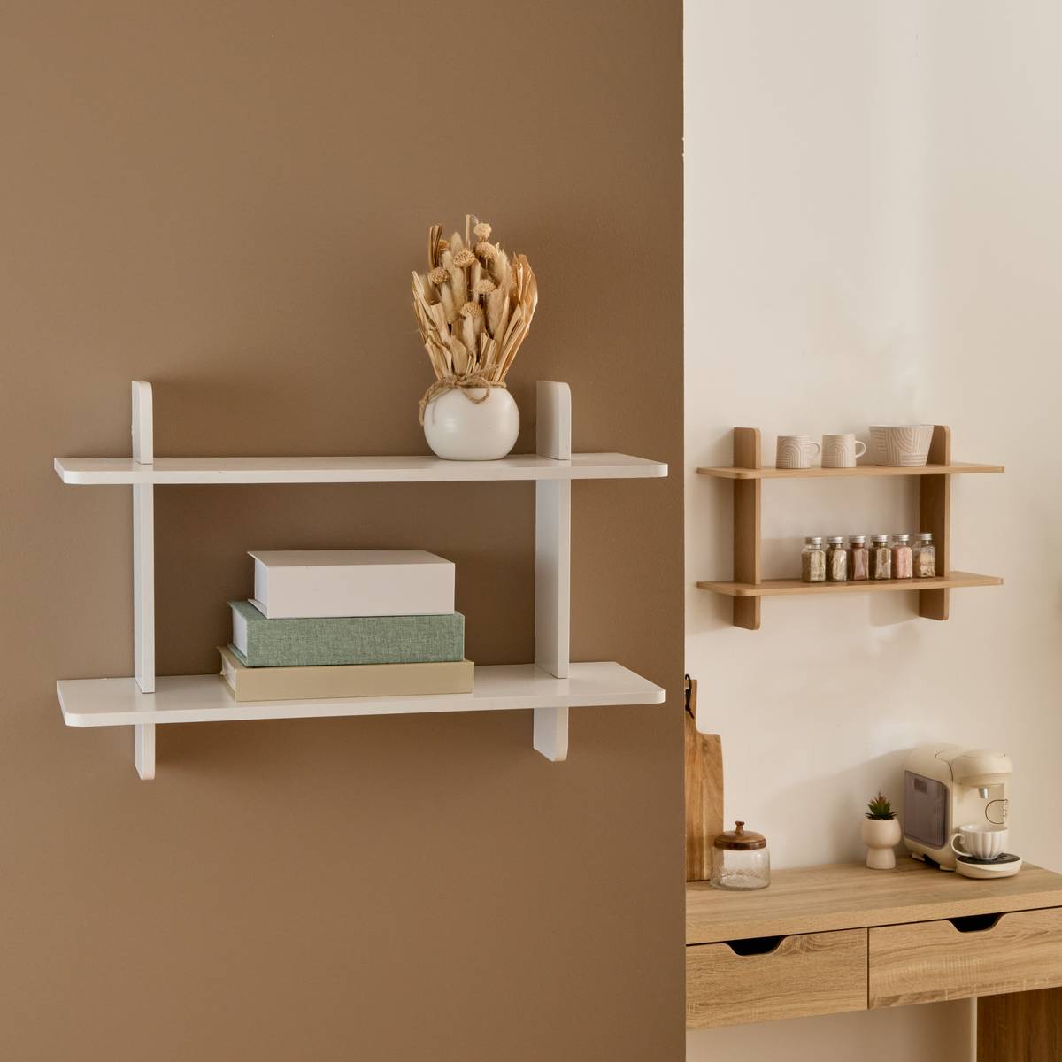 Étagère murale rectangulaire FIXY blanc, 5FIVE SIMPLY SMART
