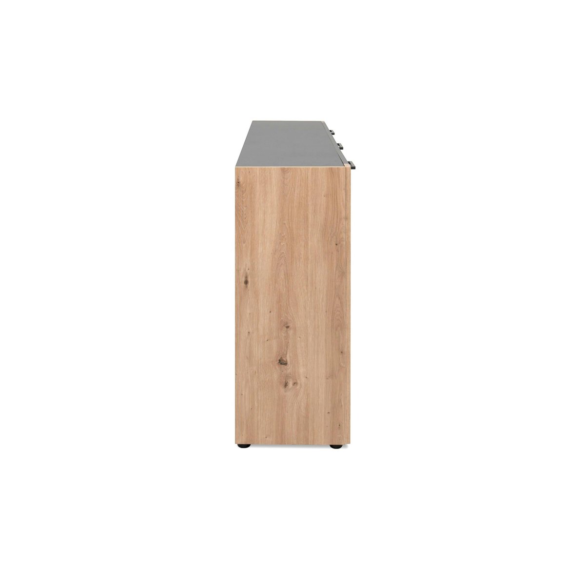 Buffet salle à manger gris foncé 4 portes 1 tiroir ALVA bois naturel, PIER IMPORT