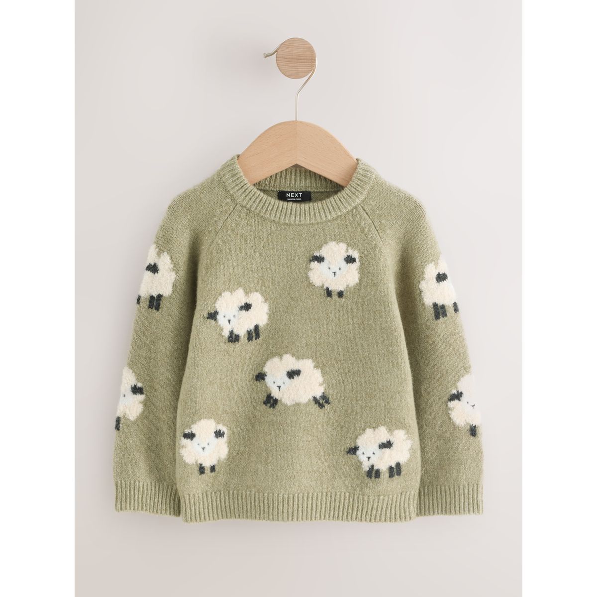 Pull ras du cou en maille moutons verts, NEXT