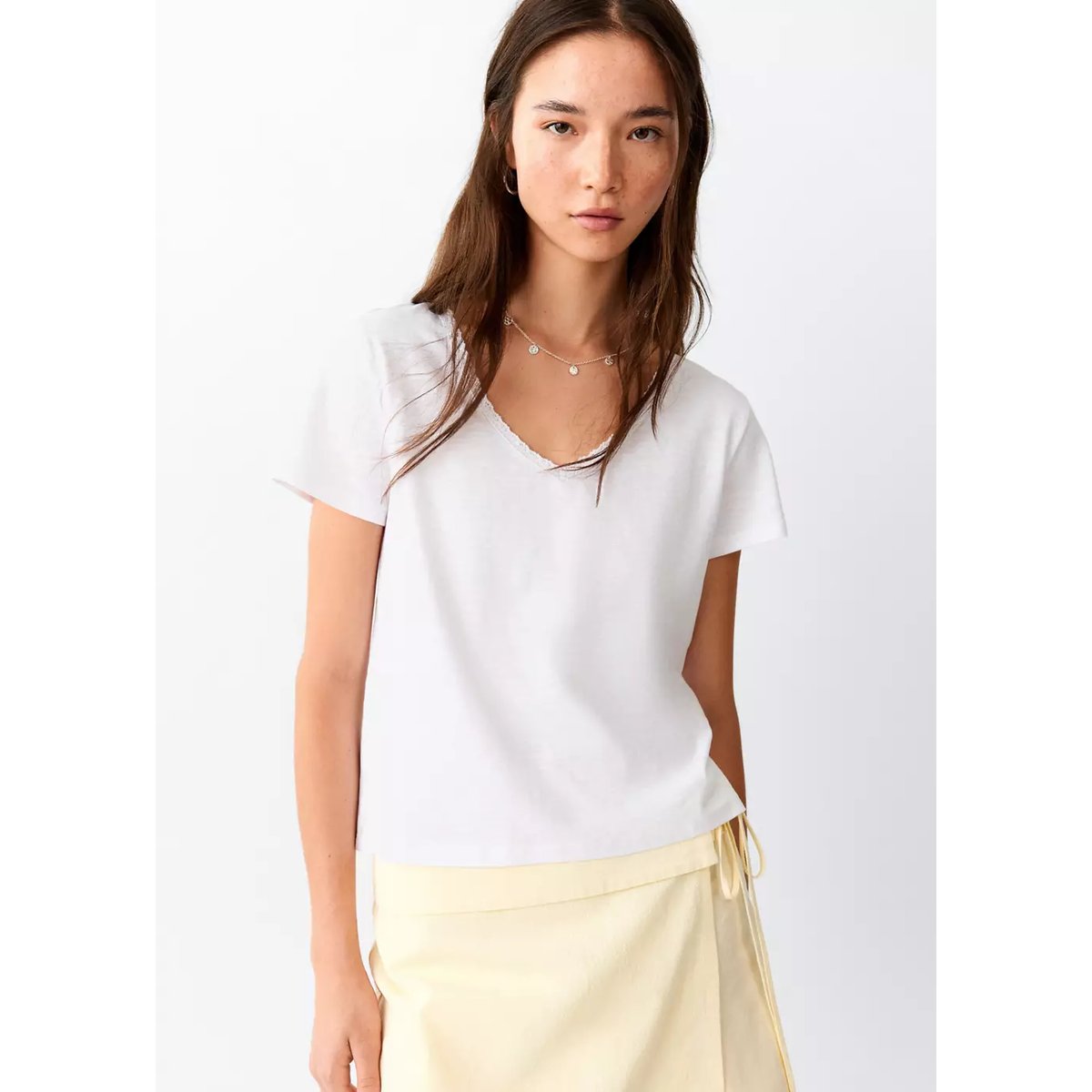 T-shirt 100 % coton blanc cassé, MANGO TEEN