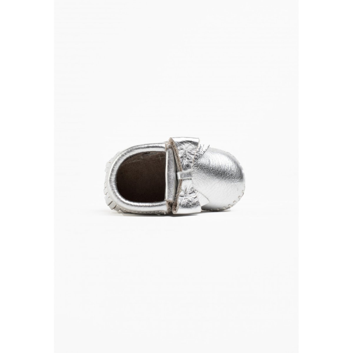 Chaussons souples argentés en cuir ROSIE argent, MINNETONKA