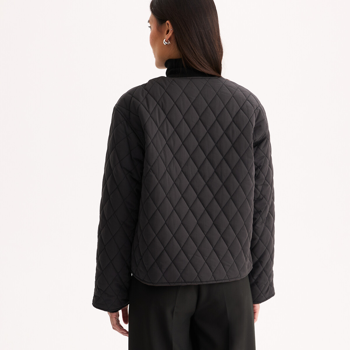 Doudoune courte zippée réversible noir/marron, ANNE WEYBURN