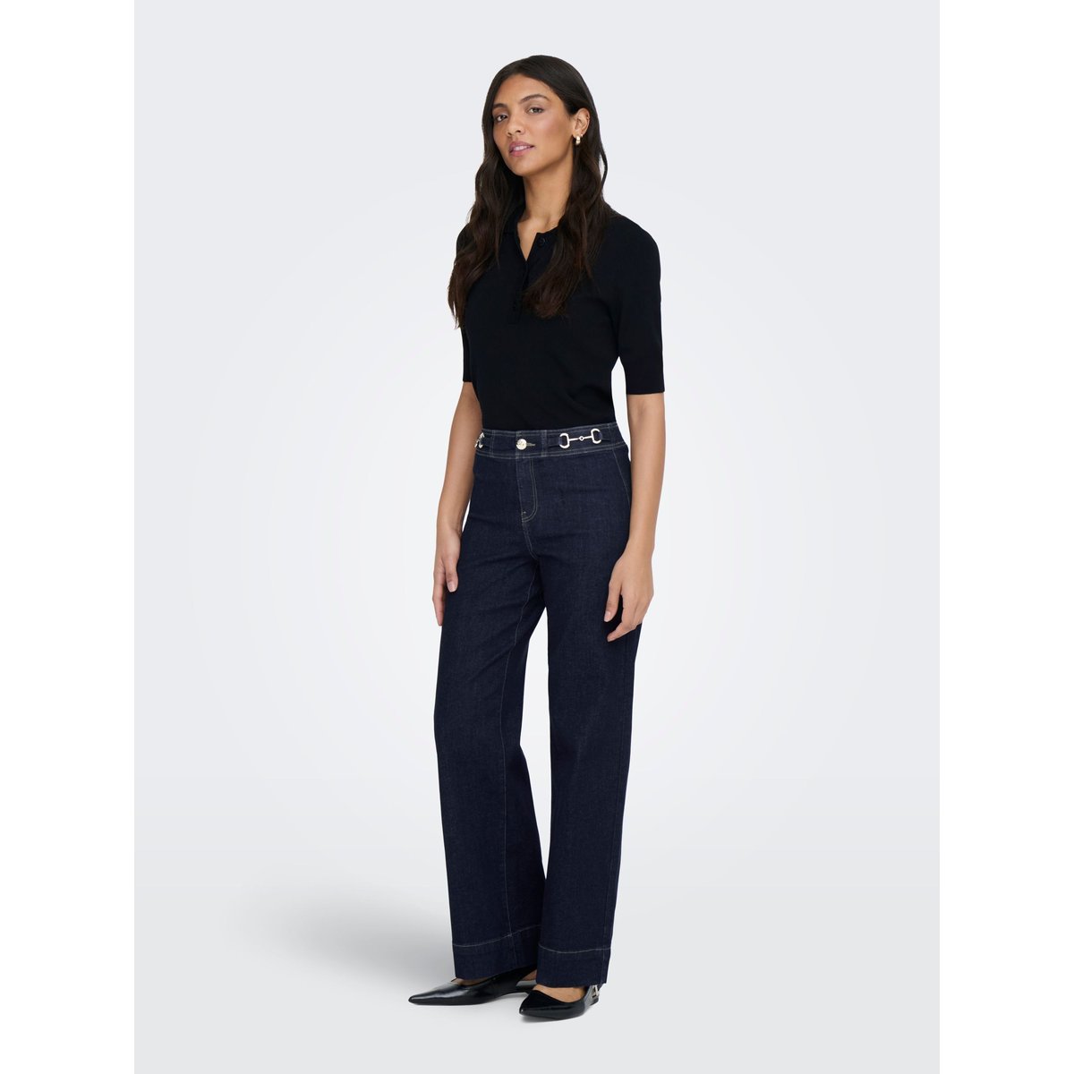 Jean À Jambe Large dark blue denim, ONLY