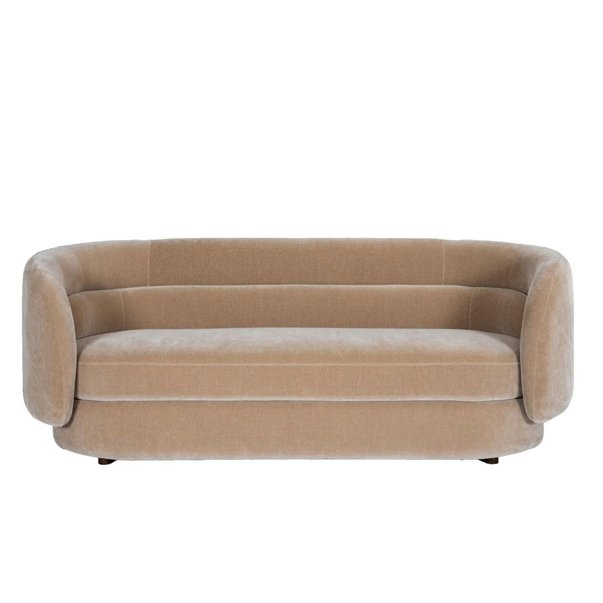 Canapé en velours marron clair DERBY taupe, PIER IMPORT