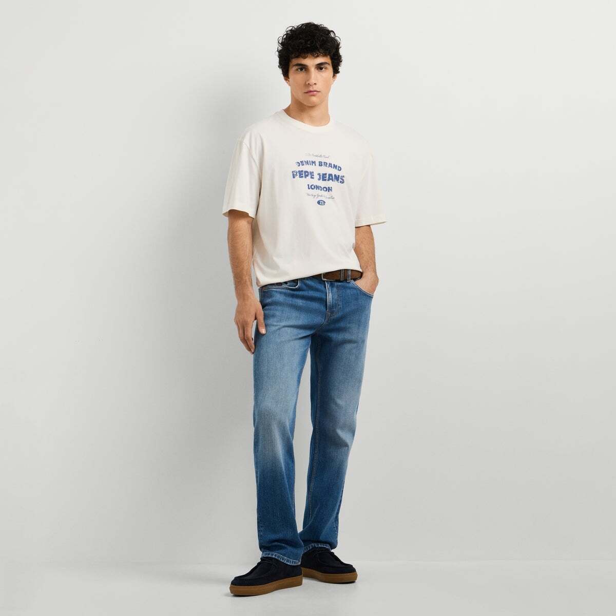 T-Shirt À Logo Imprimé Coupe Casual blanc cassé, PEPE JEANS