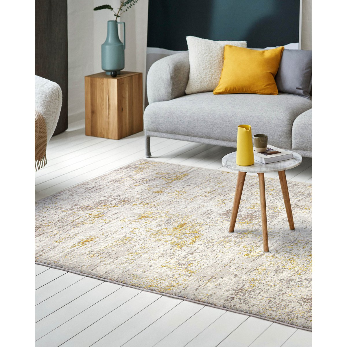 WECONhome Feel Vintage 2.0 par Esprit, tissé machine, tapis poils courts, certifié OEKO-TEX® ,  Feel Vintage 2.0 crème doré, ESPRIT