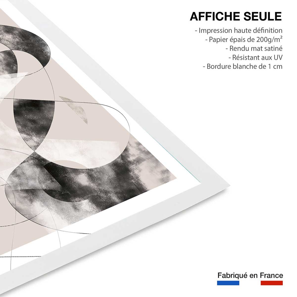 Affiche Eclats beige rosé affiche seule, HEXOA