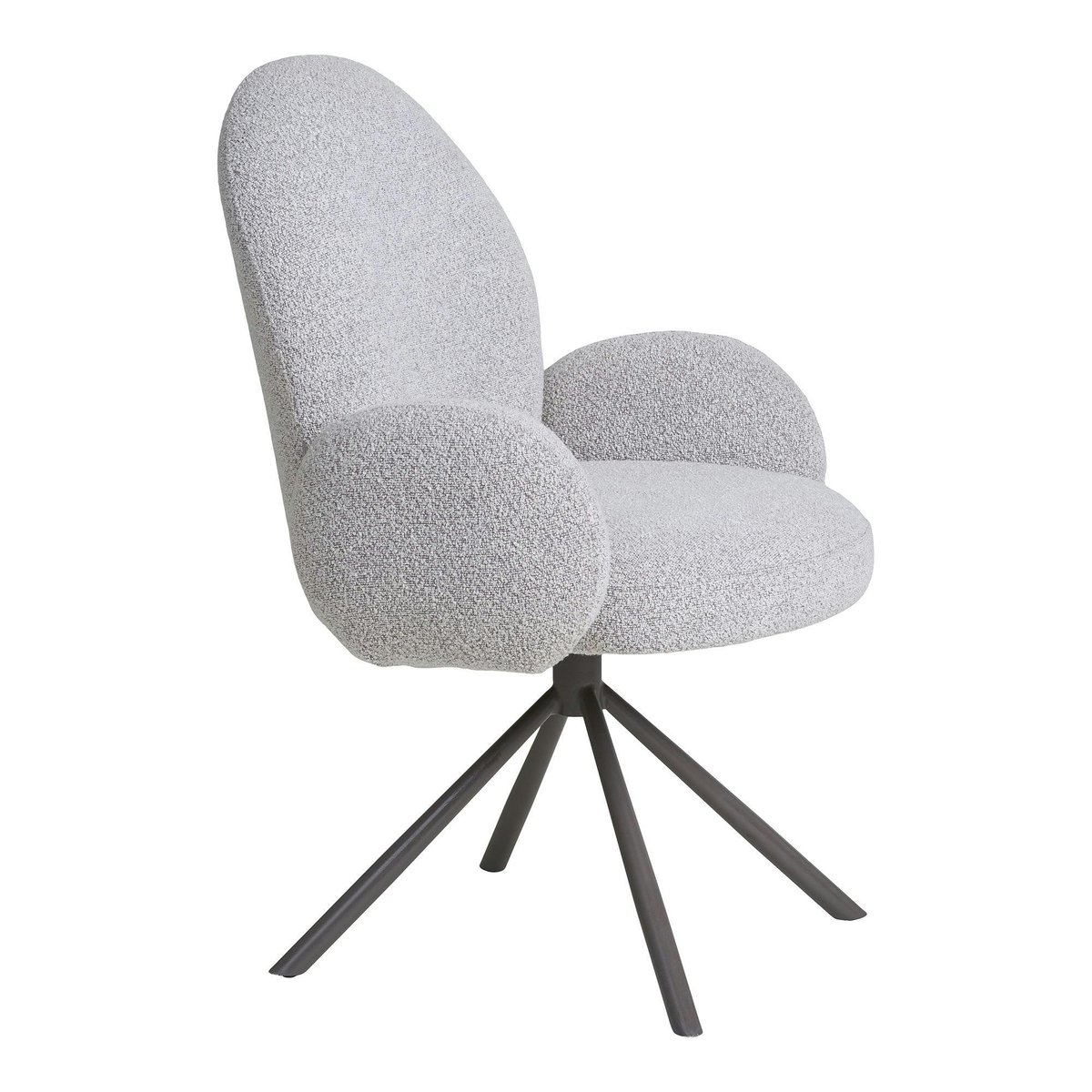 Chaise de salle à manger en tissu bouclette beige forme ronde (lot de 2) BERLIN beige, PIER IMPORT