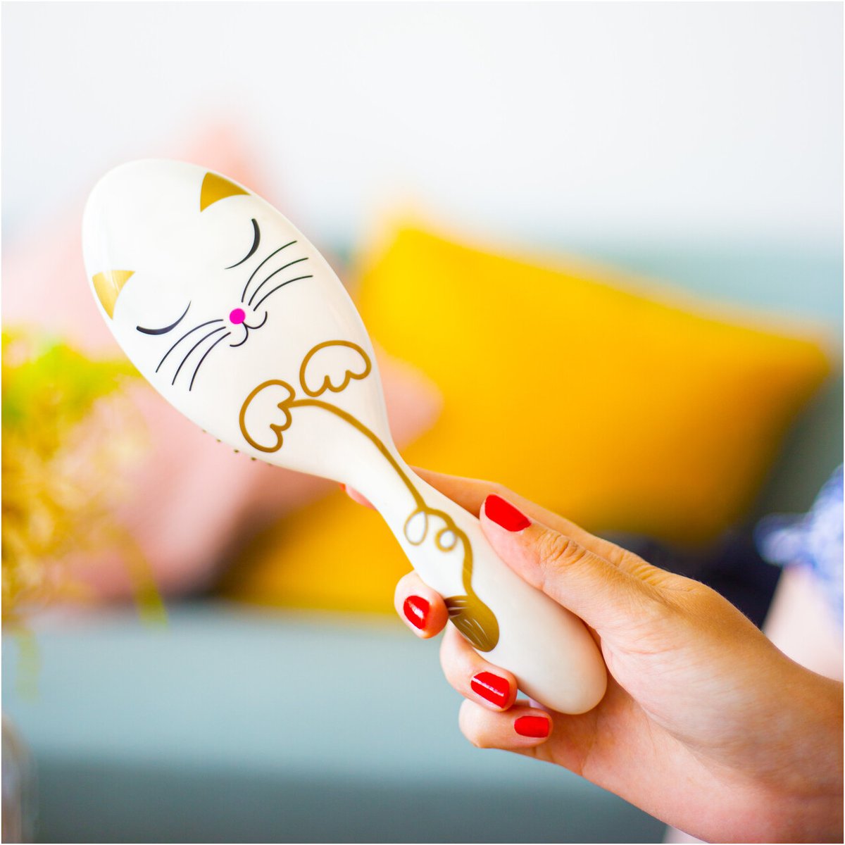 Petite brosse à cheveux Ladypop Small white cat, PYLONES