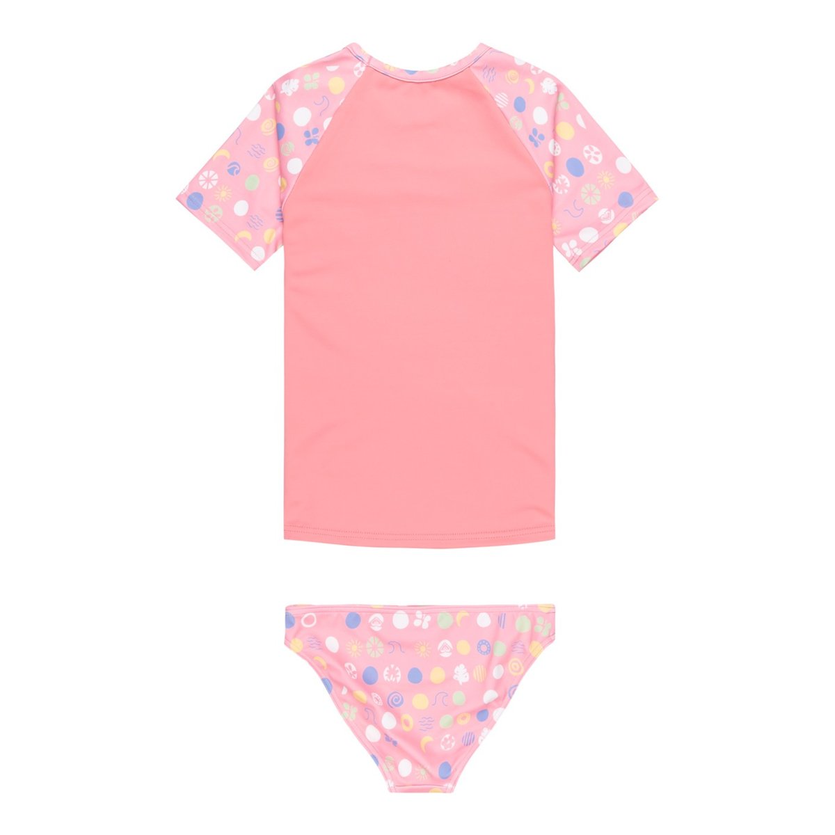Lycra deux pièces manches courtes. rose plumeria roxy dots, ROXY