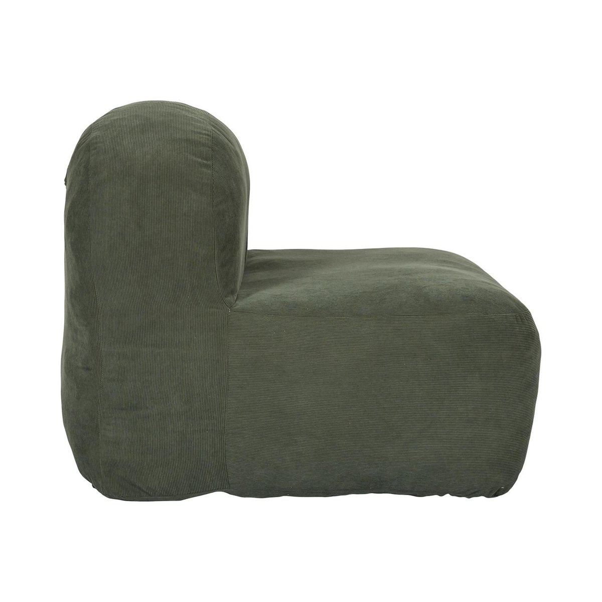 Fauteuil compressé en velours côtelé sans montage DENVER vert, THE HOME DECO FACTORY