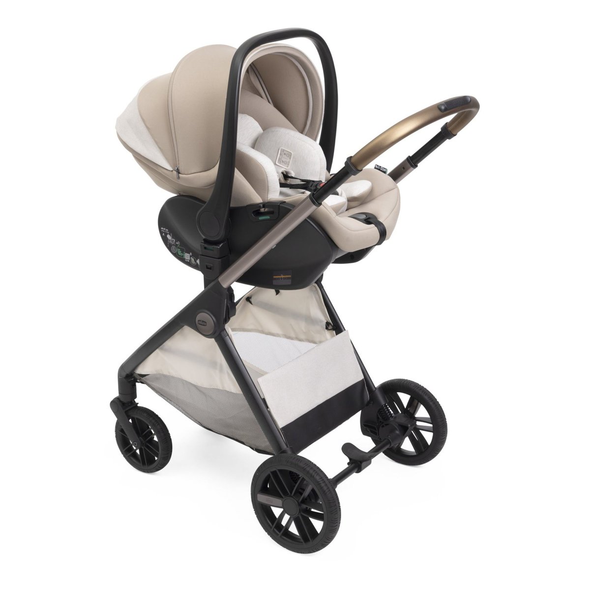 Poussette trio Bellagio 2 + siège auto First Seat Recline i-Size blanc, CHICCO