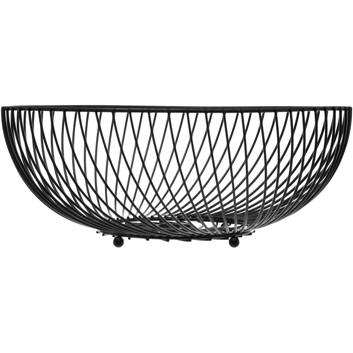Corbeille ronde torsadée en métal BLACK EDITION noir, 5FIVE SIMPLY SMART