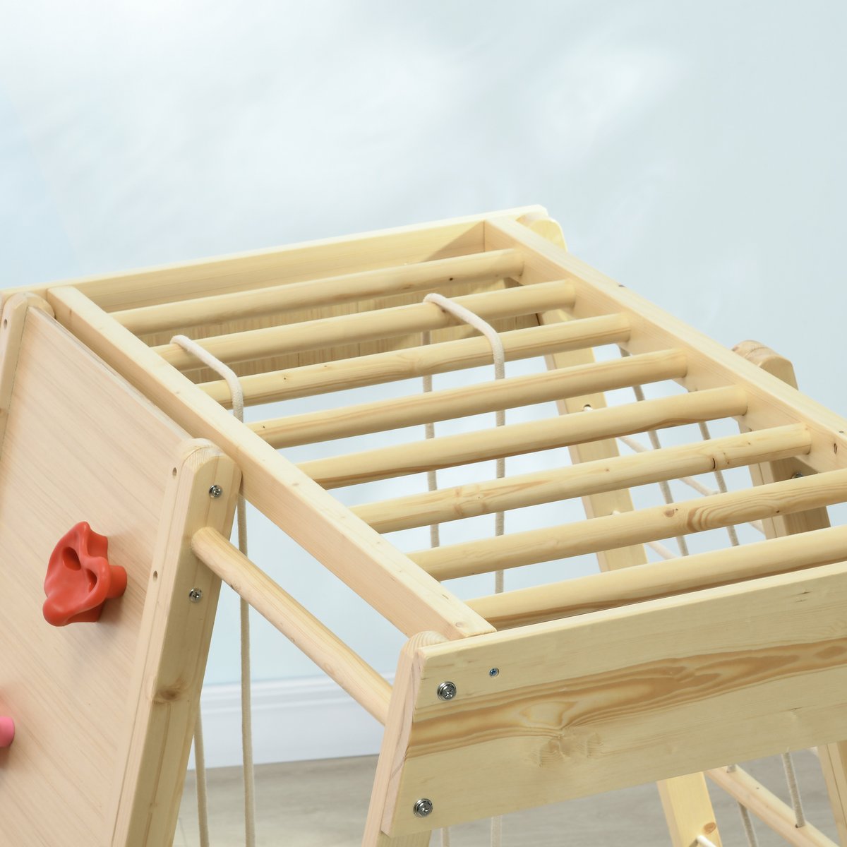 Parcours d'escalade pour enfants Bois de beige, HOMCOM