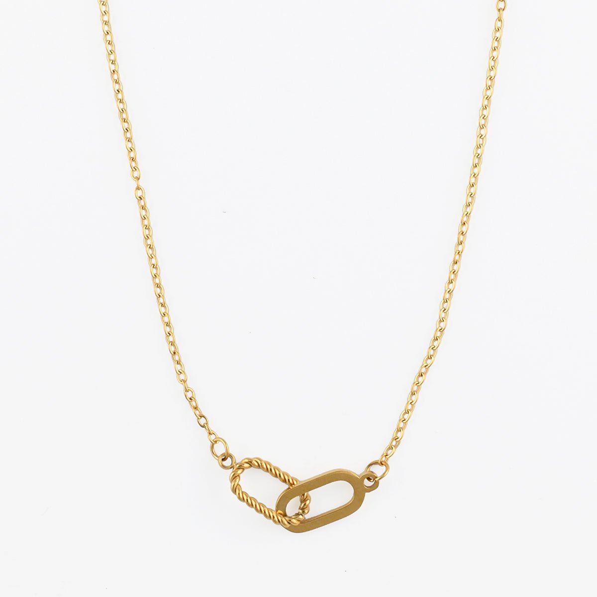 Collier chaîne à maillons entrelacés en acier inoxydable doré, BALABOOSTE