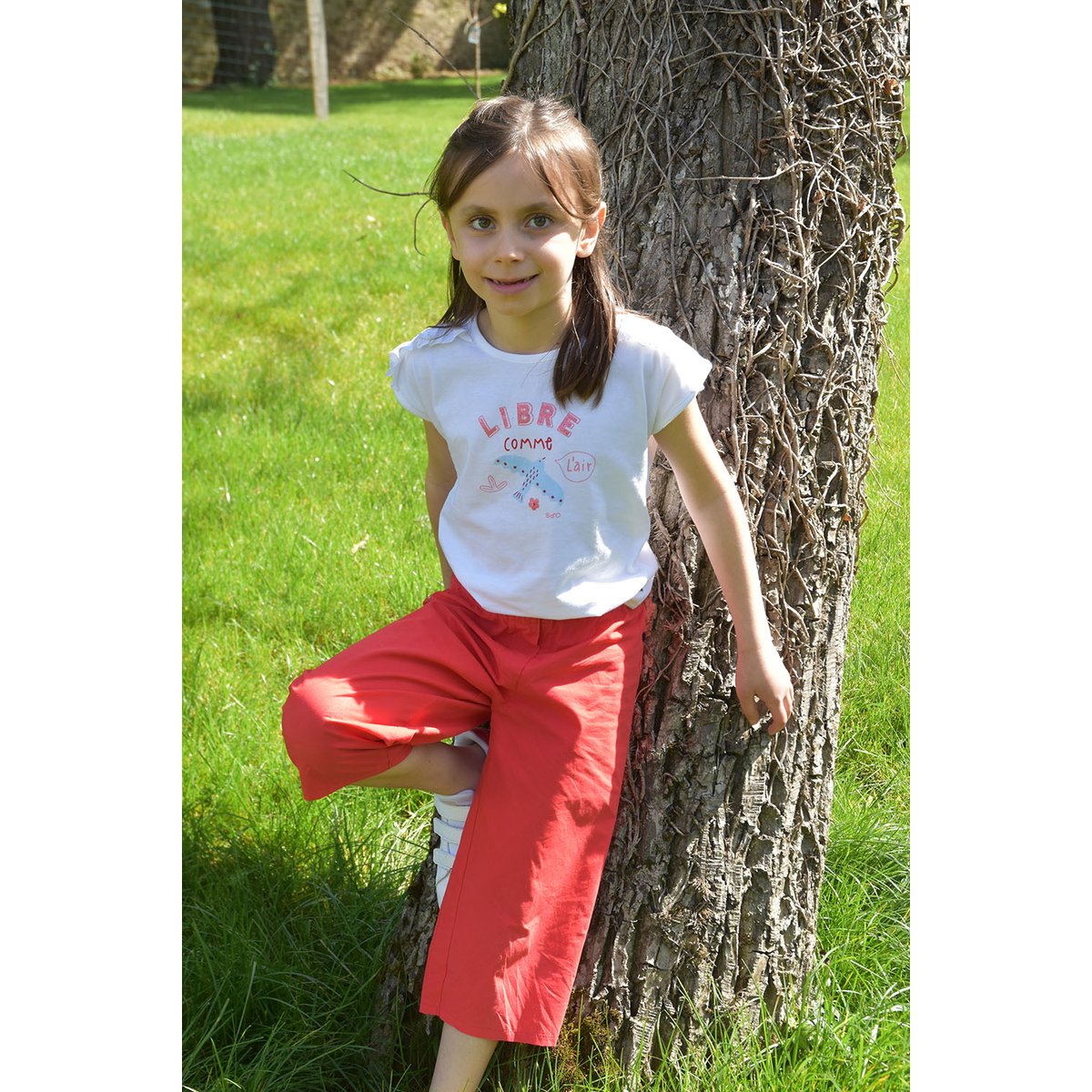 Tee shirt georgina sans manches enfant blanc, SUCRE D'ORGE