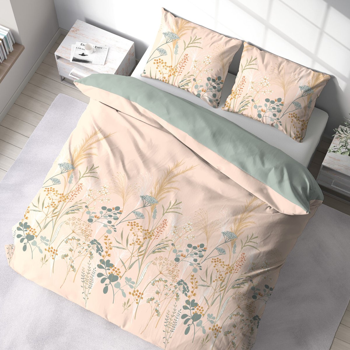 Parure housse de couette 100 % better coton bci helia rose saumon, C DESIGN HOME TEXTILE