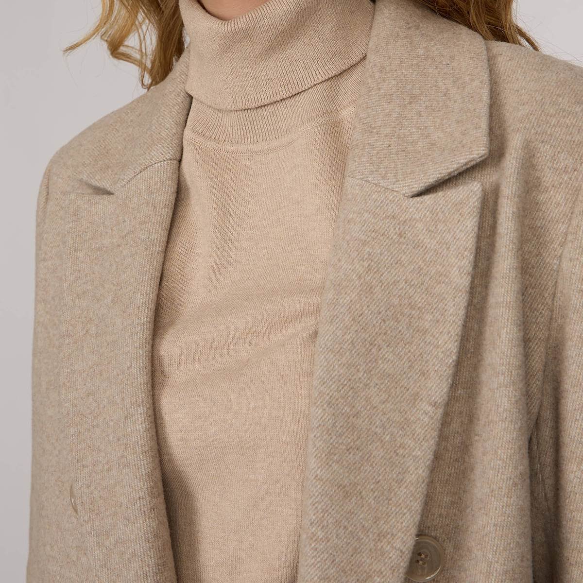 Manteau mi-long beige, MISE AU GREEN