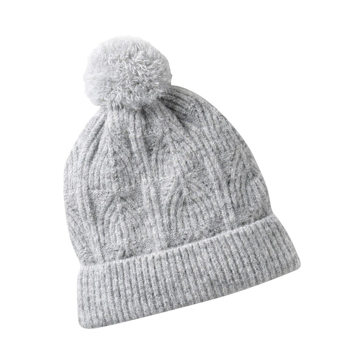 Ensemble bonnet + snood + moufles en maille torsadée mousseuse gris chiné, VERTBAUDET
