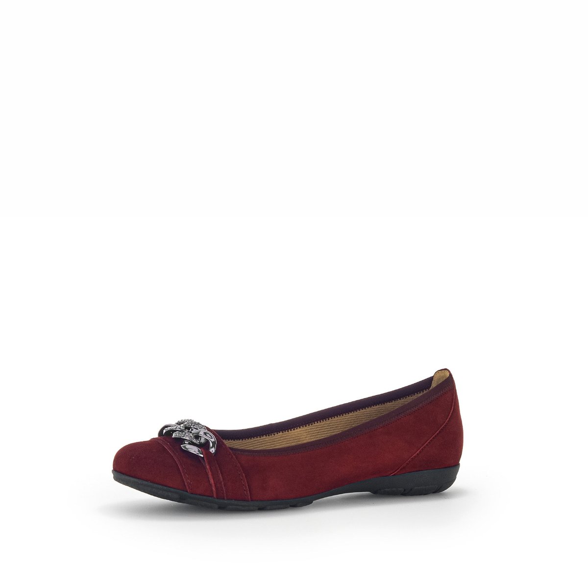Ballerines en velours à talon décroché bordeaux velours, GABOR