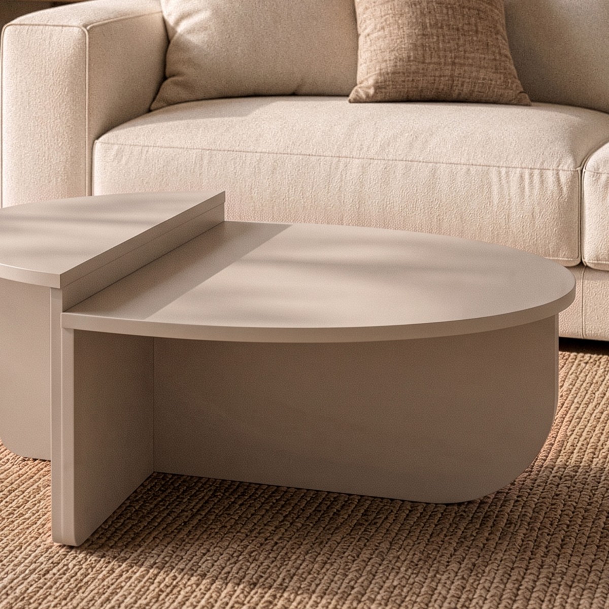 Lot de 2 tables basses L90 cm - ORION cashmere, CALICOSY