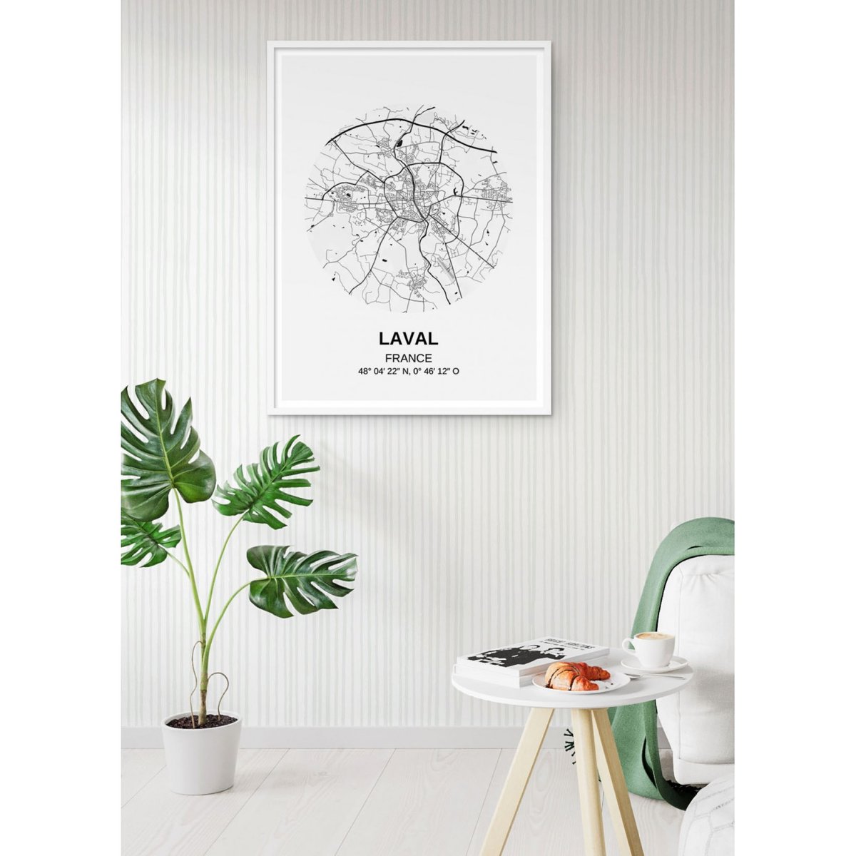 Affiche Carte Laval blanc, L'AFFICHERIE