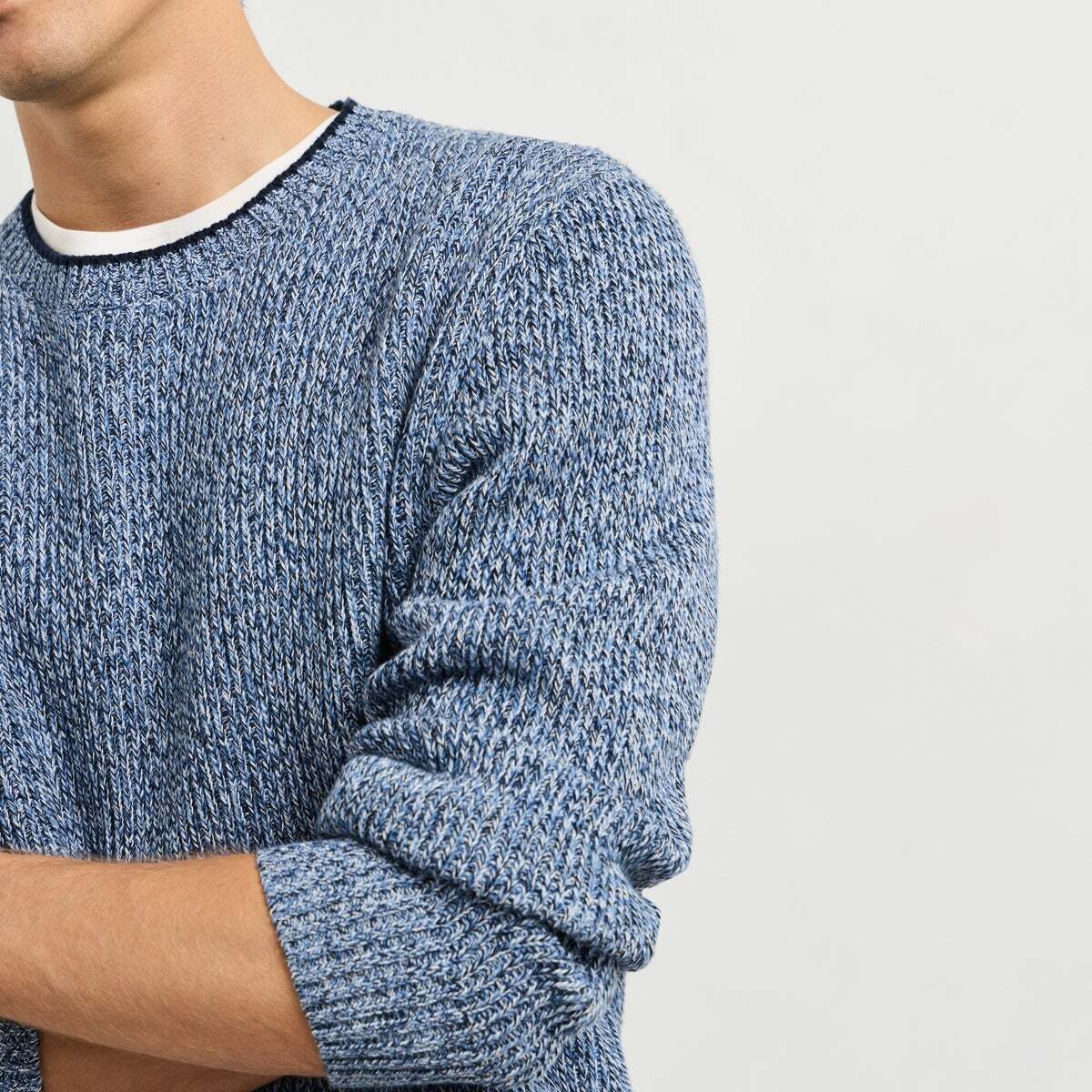 Pull Col Rond En Maille bleu dulwich, PEPE JEANS