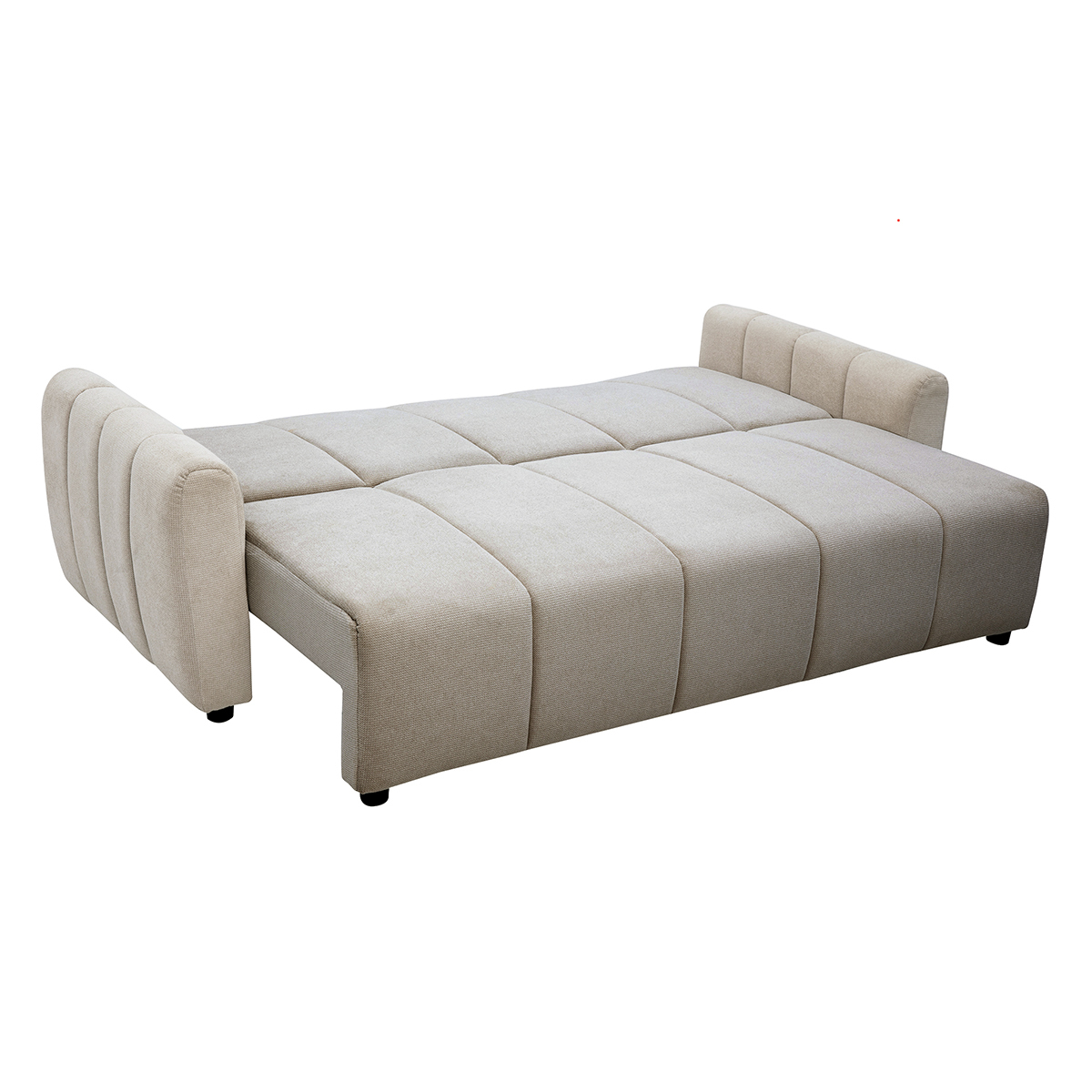 Canapé convertible 3 places en tissu chenille beige FOLDY beige, MILIBOO