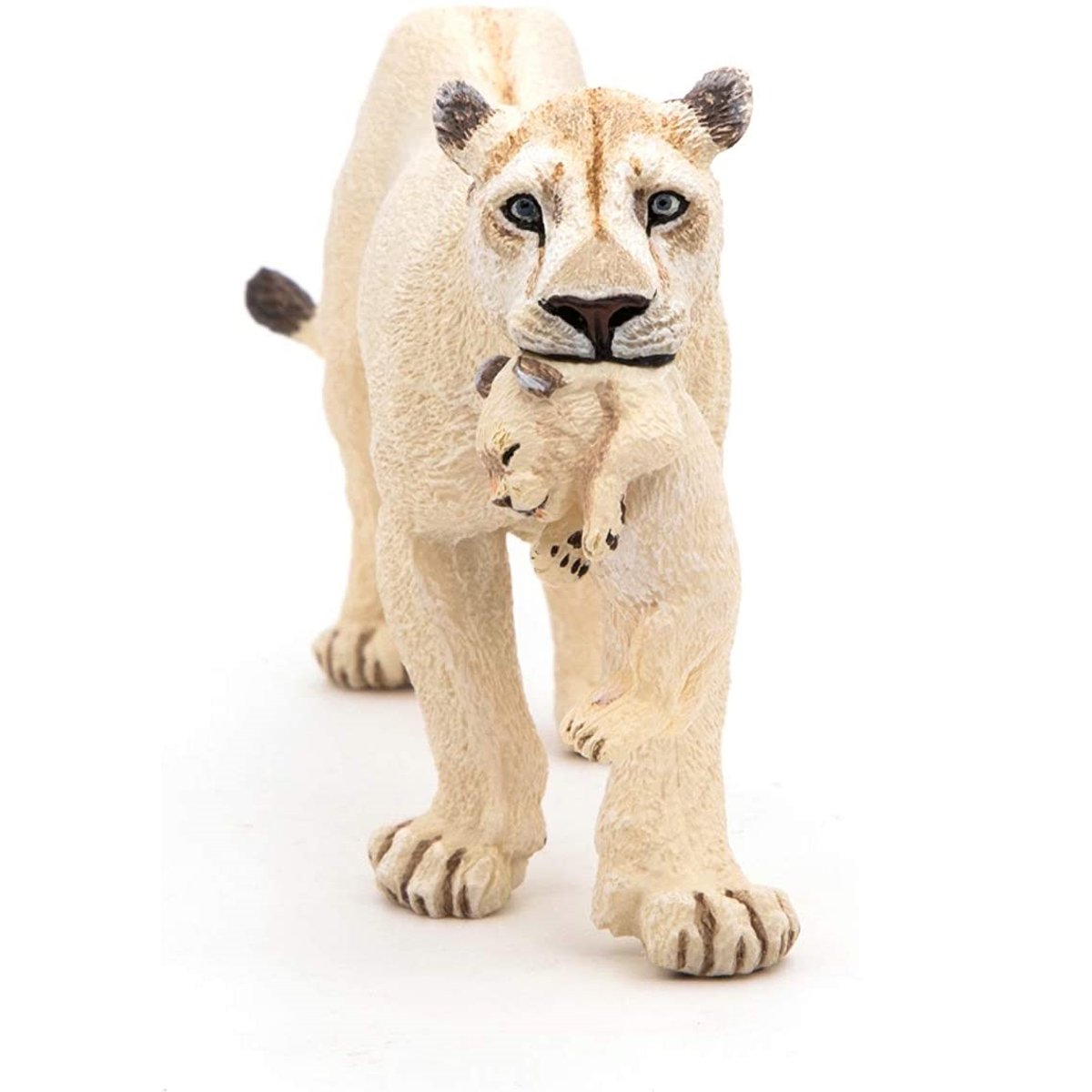 Figurine Lionne blanche avec son bébé lionceau blanc, PAPO