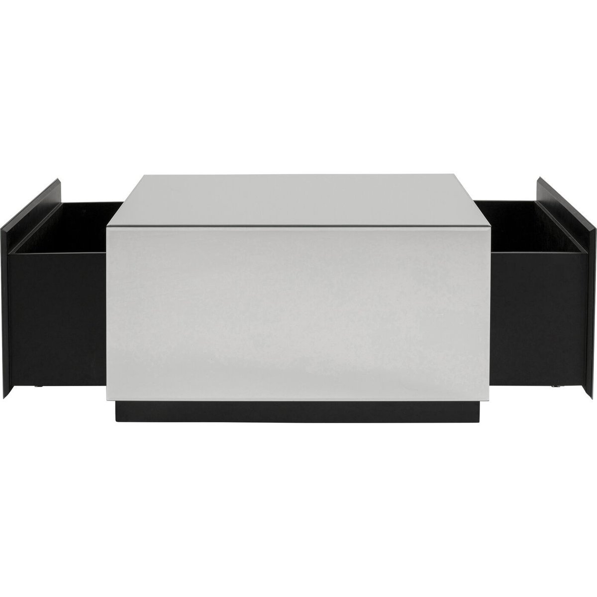 Table basse à tiroirs en verre miroir, LUXURY argent, KARE DESIGN