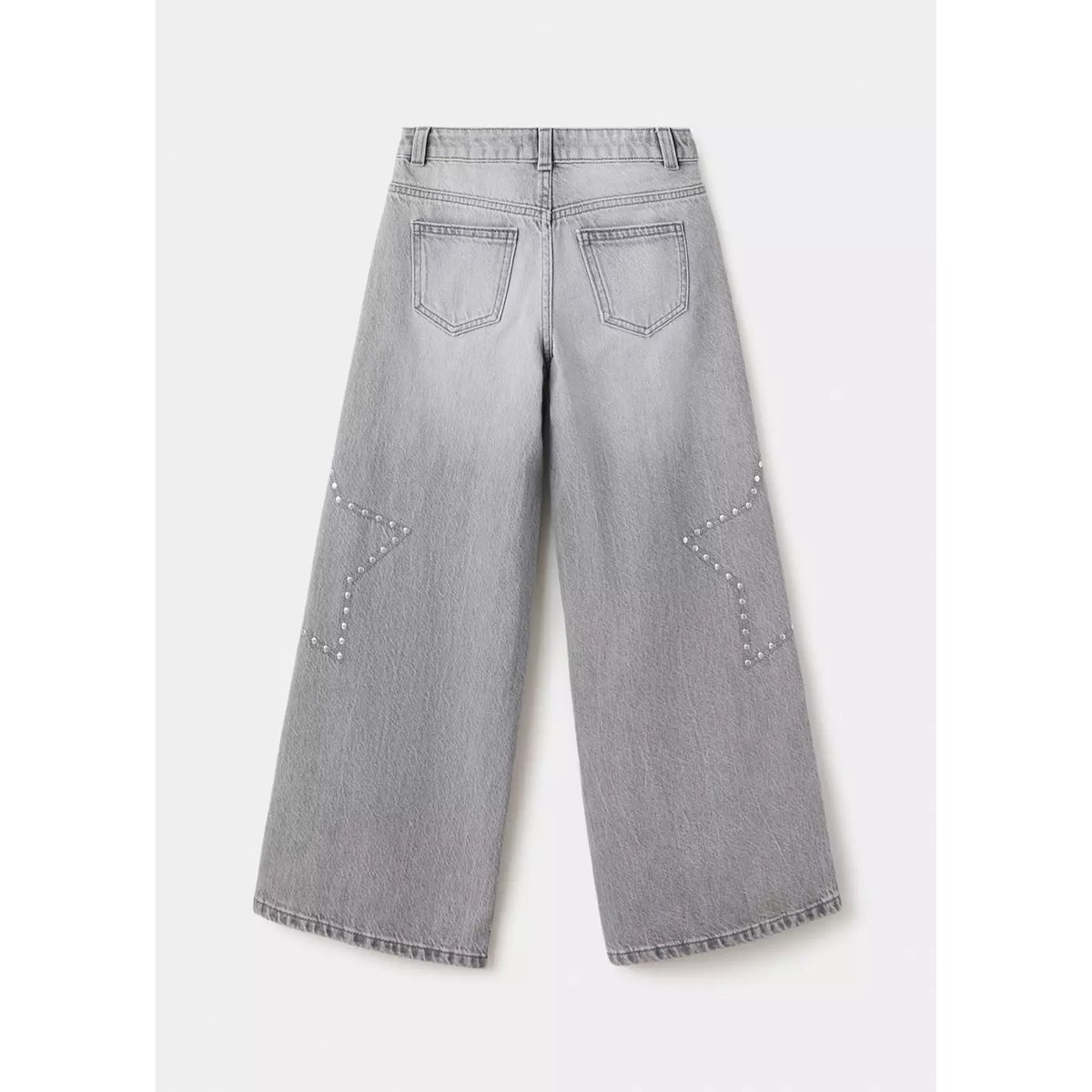 Jean wide leg étoiles gris denim, MANGO KIDS