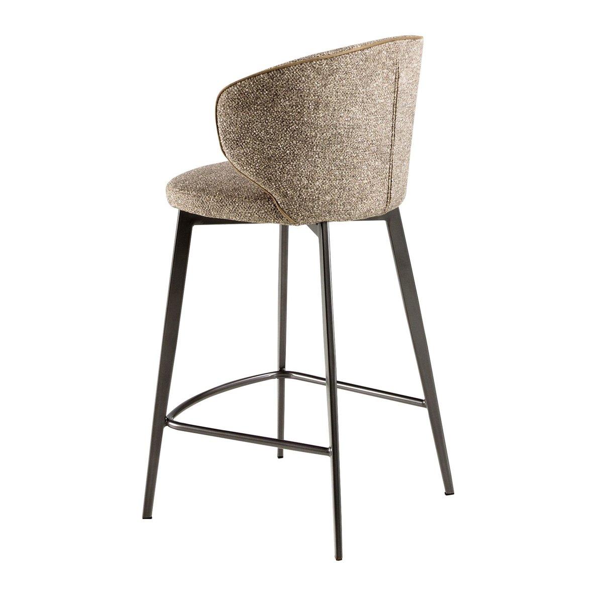 Tabouret en tissu chiné marron marbré | gris anthracite, ANGEL CERDA