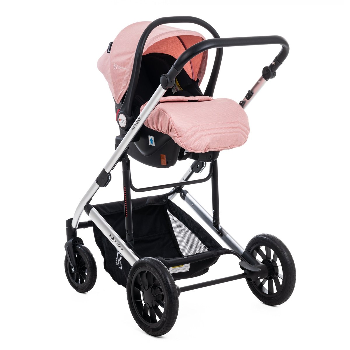 Poussette combinée trio 3 en 1 – Victoire I-Size rose, BEBELISSIMO J'AIME