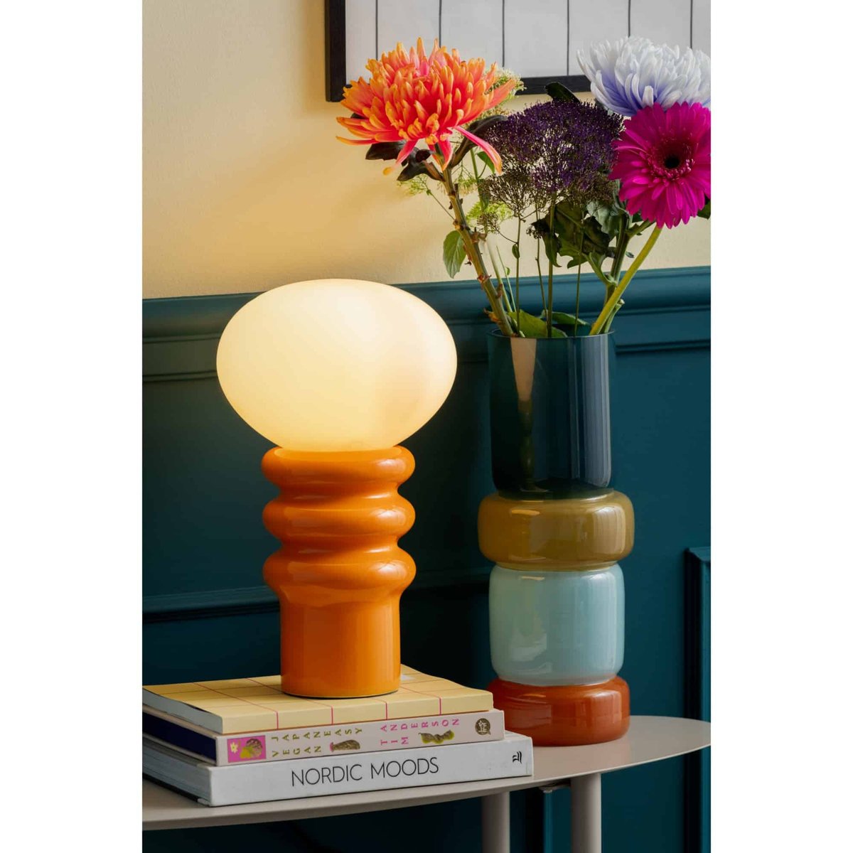Lampe De Table Céramique CATANIA ARO orange, LEITMOTIV