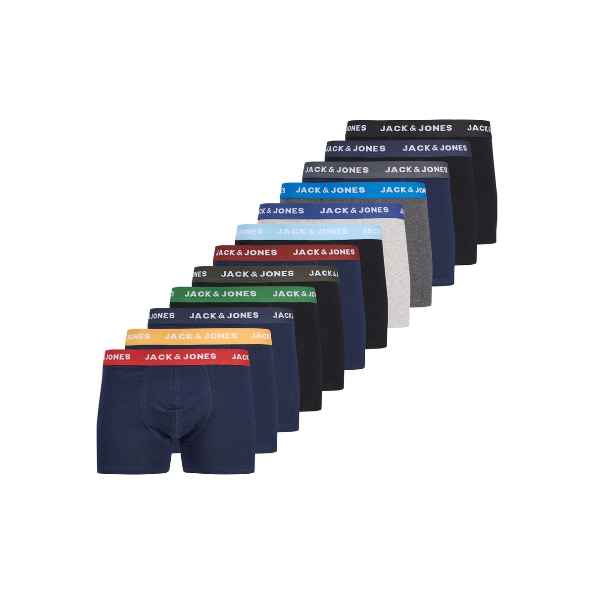 Lot de 12 boxers unis noire - black, JACK & JONES