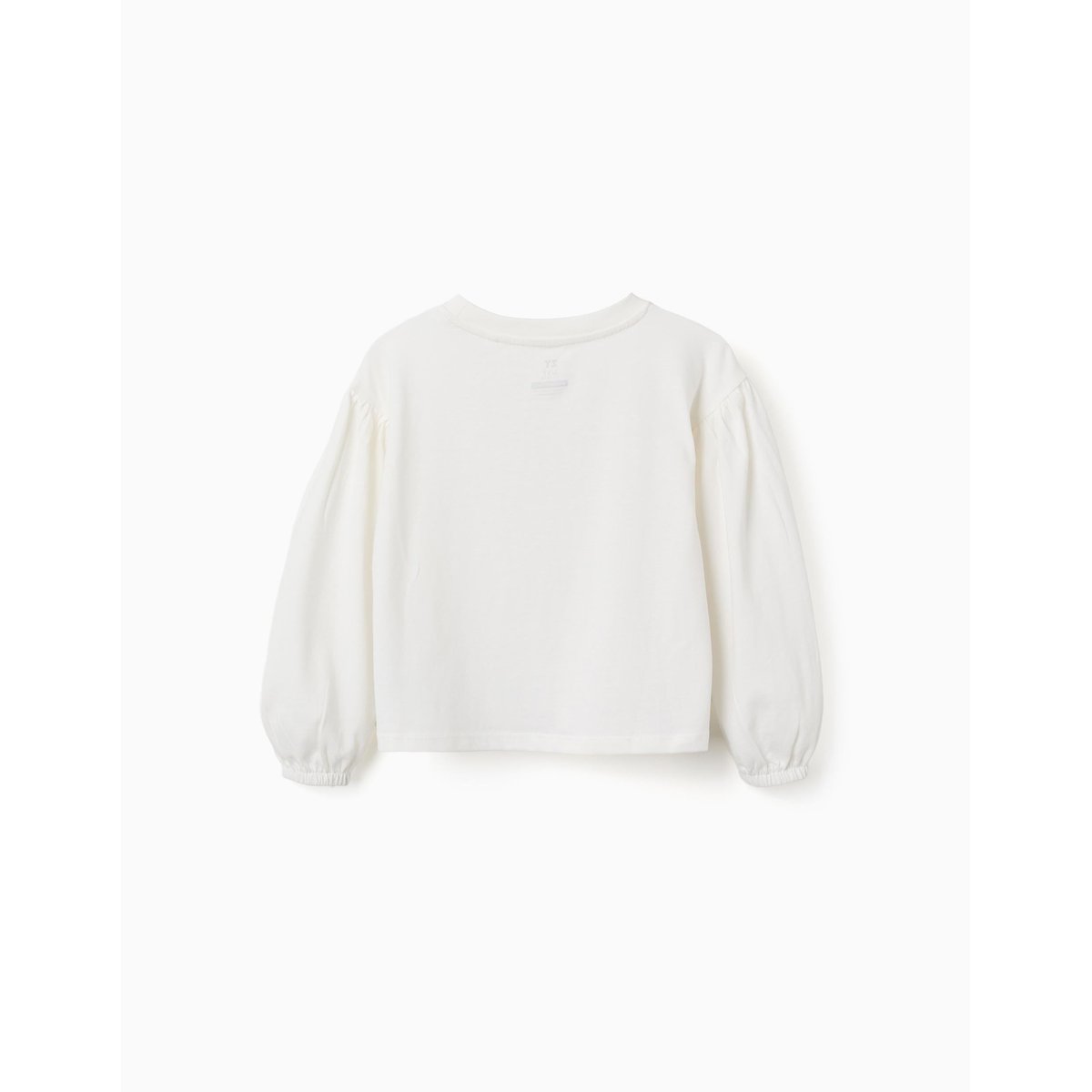 T-shirt à manches longues et bouffantes avec imprimé blanc, ZIPPY