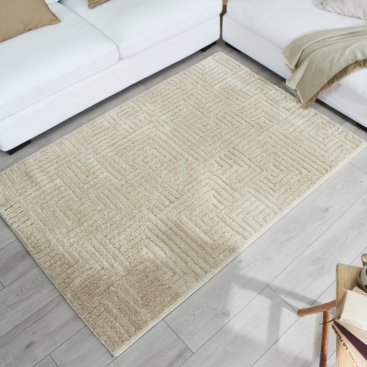 Tapis salon abstrait HARMONIE crème, NAZAR RUGS