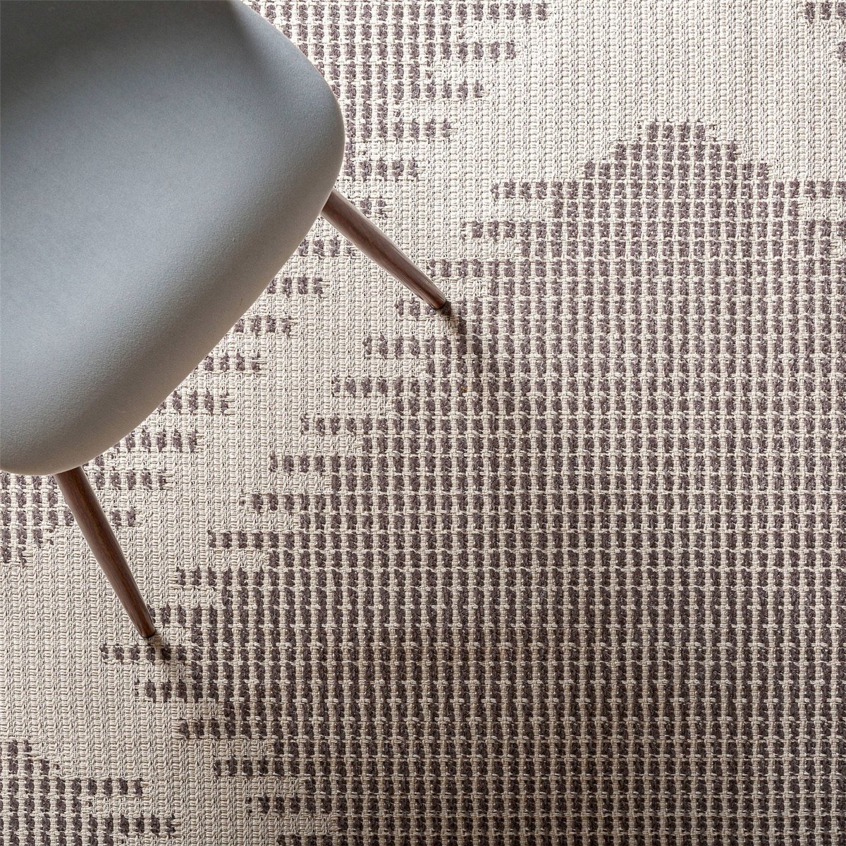 Tapis contemporain en coton et viscose marron et beige naturel, RECOLLECTION