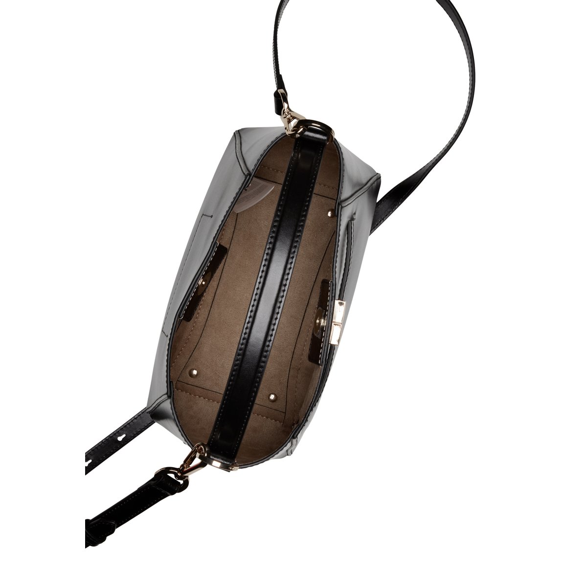 Sac à bandoulière modèle Tilda en cuir de veau de grande qualité noir, MARC O'POLO