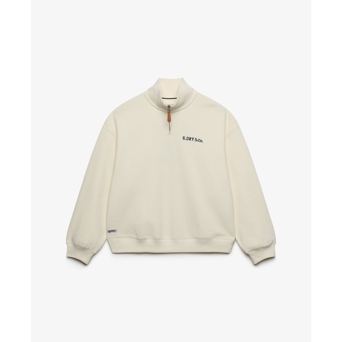 Sweat Heritage Nautical Half Zip Coupe Décontractée crème, SUPERDRY