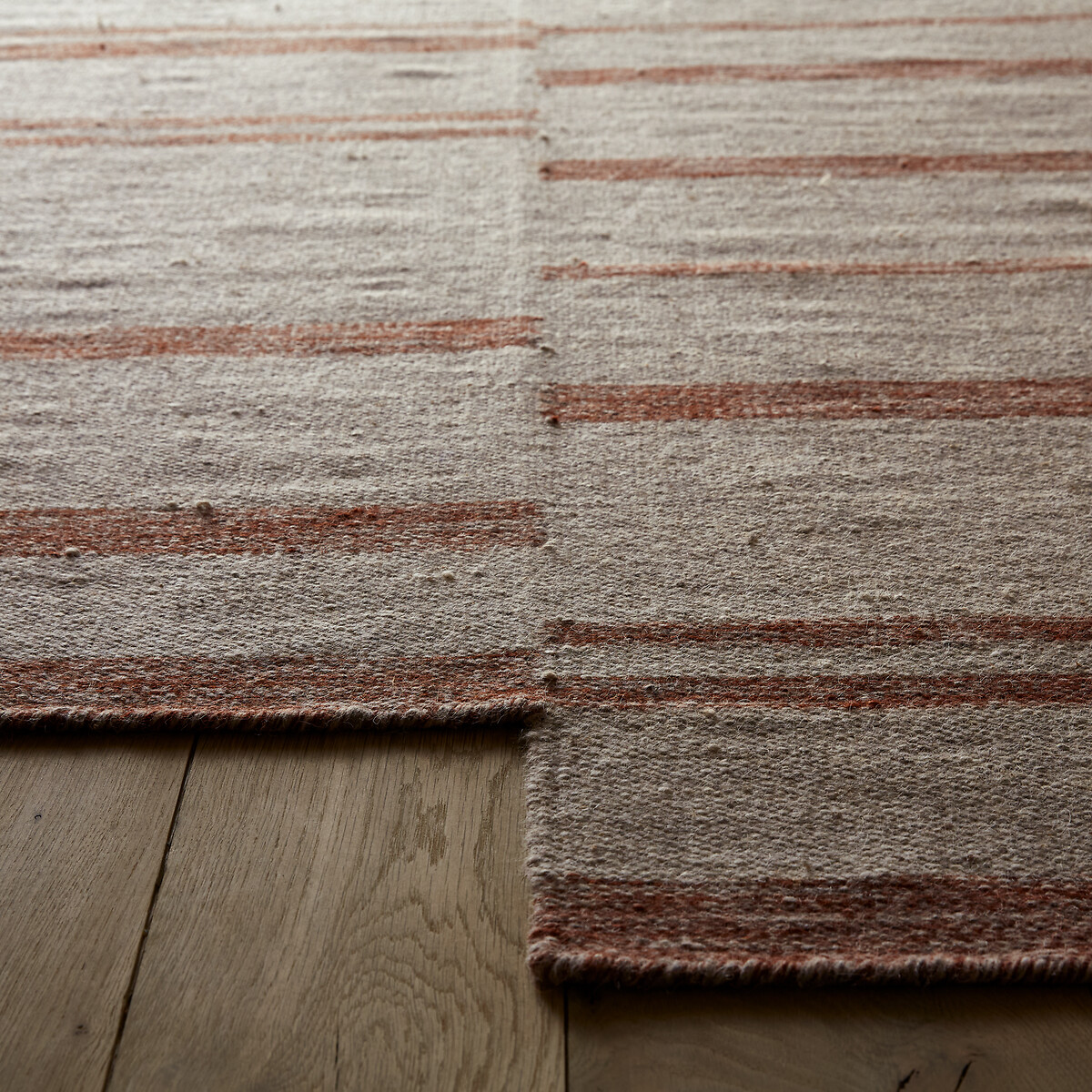XL-Teppich Abriel, Wolle, handgewebt natur/terrakotta, AM.PM