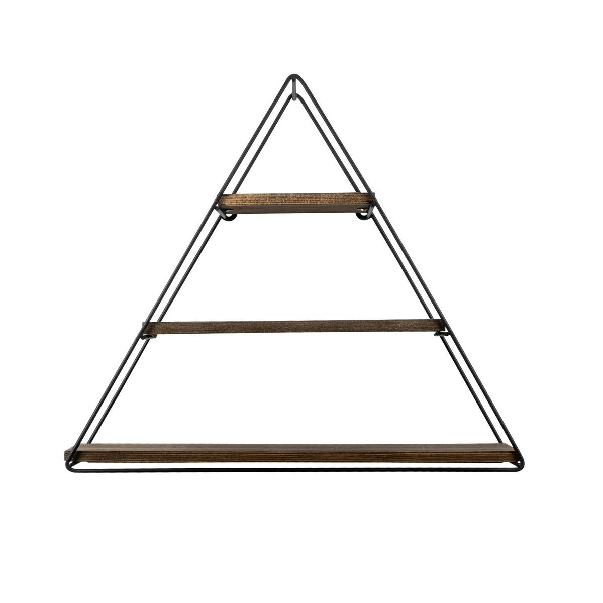 Etagère noire décorative triangle décor bois foncé JENA marron, PIER IMPORT