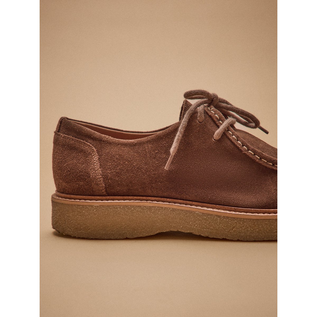 Derbies lacets croûte de cuir marron, CYRILLUS