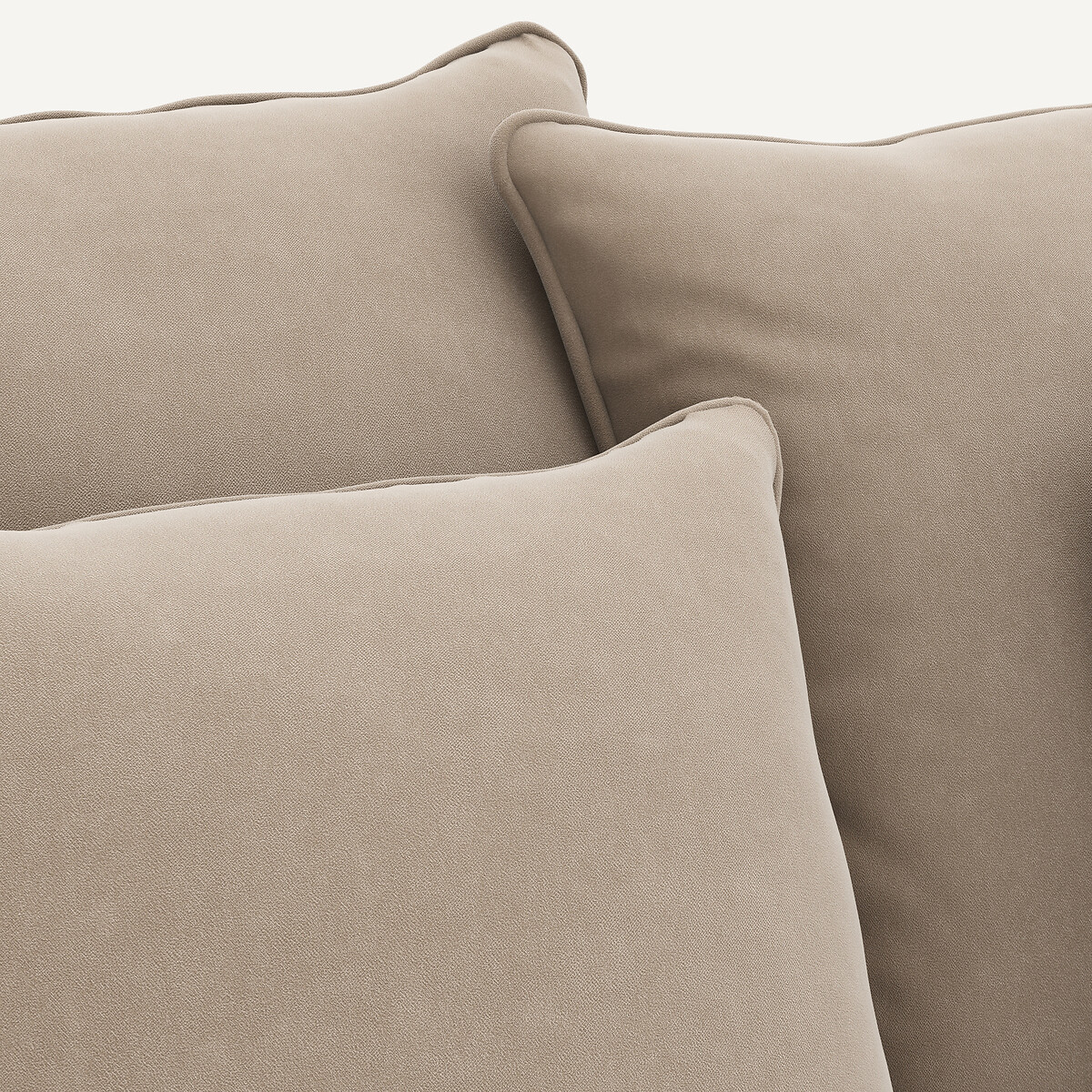 Canapé d'angle convertible velours, Lazare beige cendré, AM.PM