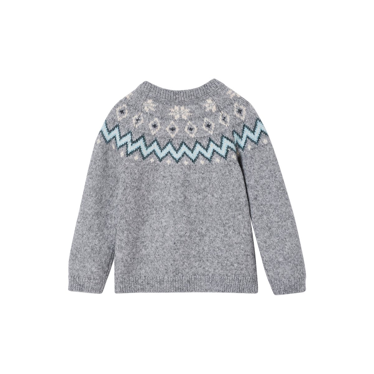 Pull mixte jacquard noël capsule famille gris chiné, VERTBAUDET