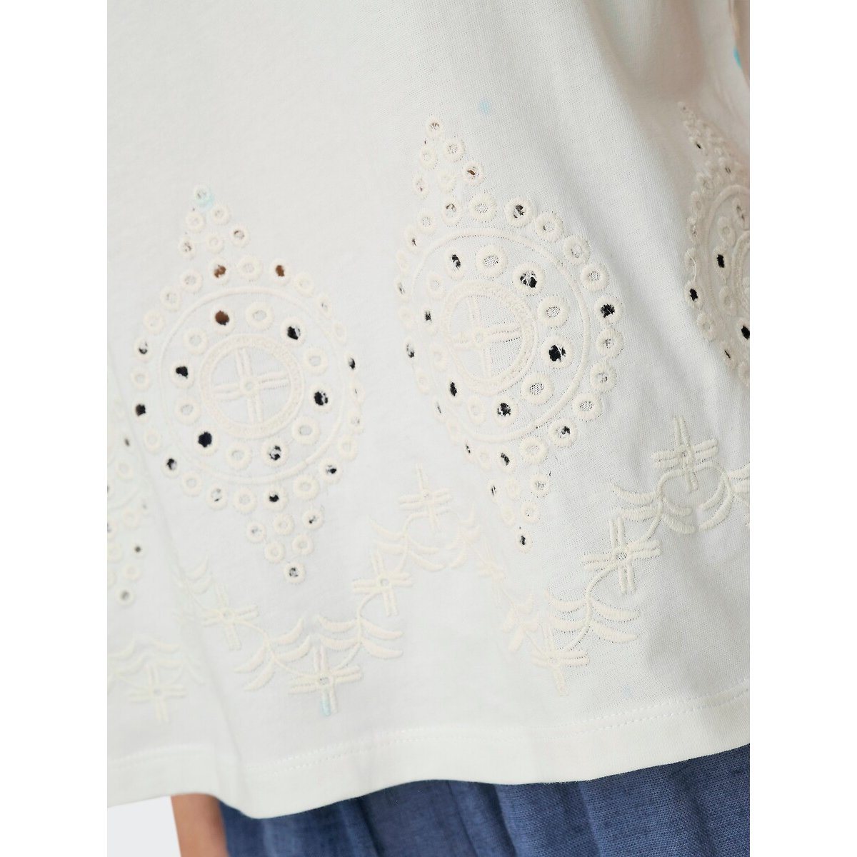 T-shirt met ronde hals en korte mouwen wit, JDY