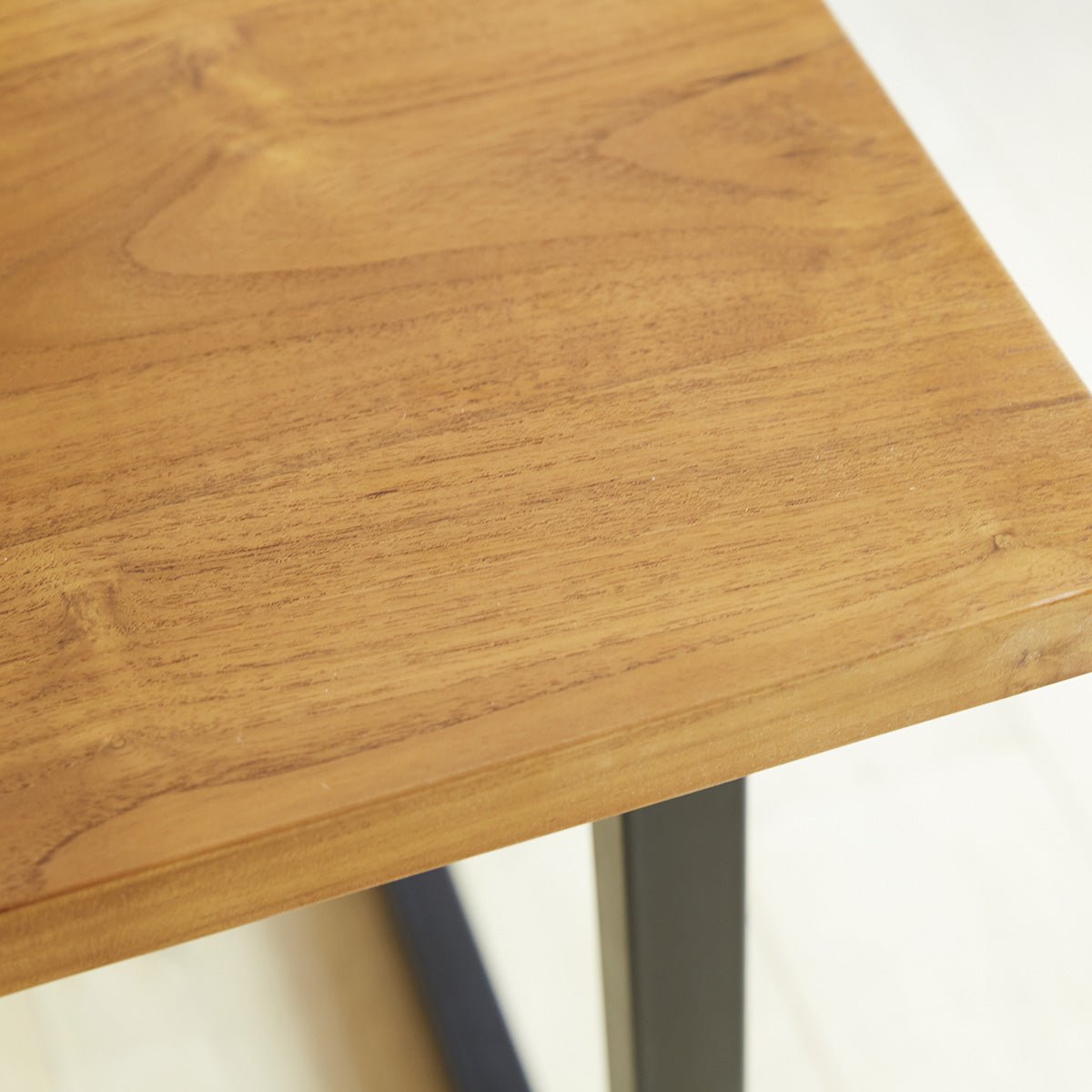 Table en bois de teck et métal 8 pers. HUGO naturel, BERAH GETAH