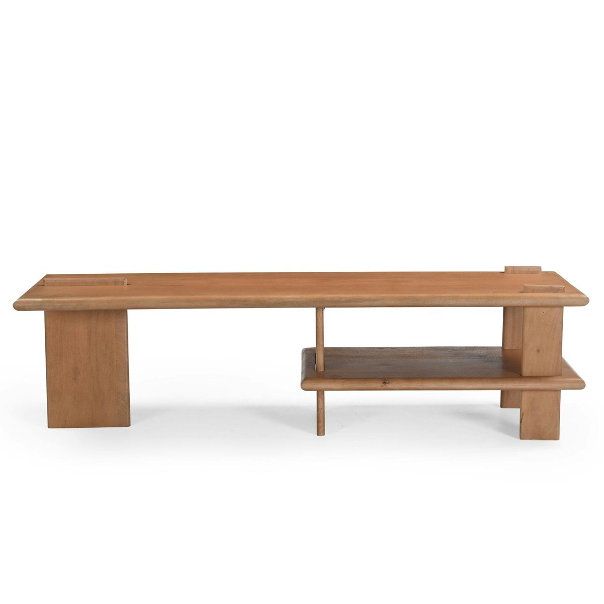 Banc TV en bois clair à étagère 160 cm ALMA bois naturel, PIER IMPORT