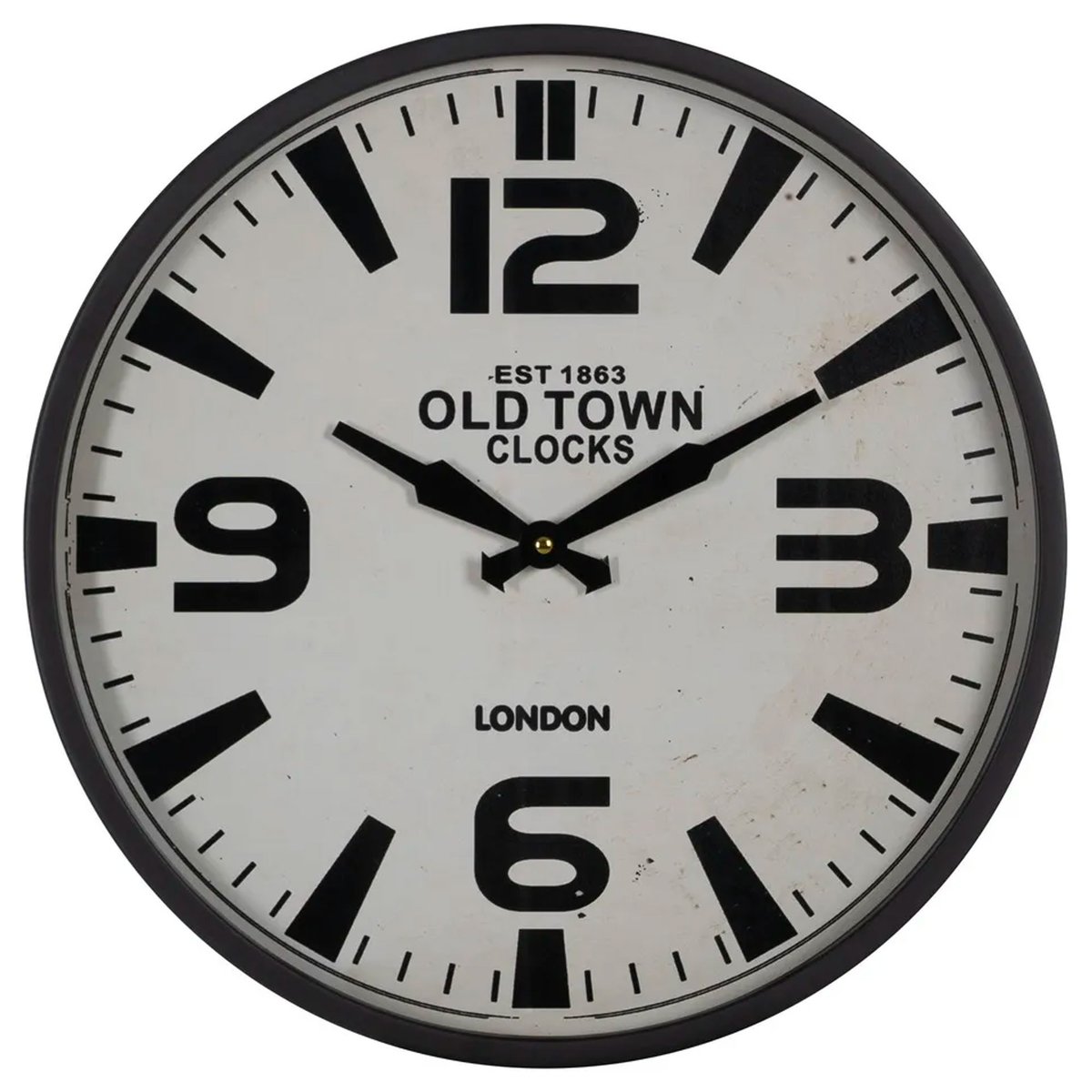 Horloge murale ronde en métal noir et blanc London 46cm noir & blanc, WADIGA